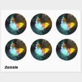 Lichtvlinder en nachtvlinder ronde sticker (Vel)