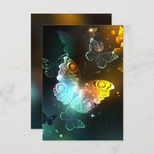 Lichtvlinder en nachtvlinder RSVP kaartje (Voorkant / Achterkant)