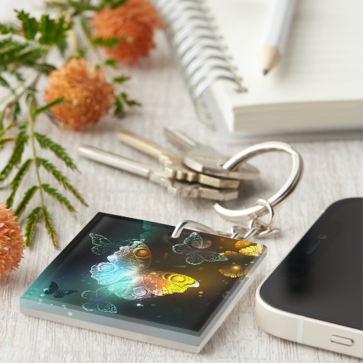 Lichtvlinder en nachtvlinder sleutelhanger (Voorkant Rechts)