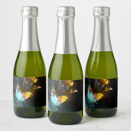 Lichtvlinder en nachtvlinder sparkling wijnetiket (Flessen)