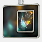 Lichtvlinder en nachtvlinder verzilverd omlijst ornament (Links)