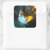 Lichtvlinder en nachtvlinder vierkante sticker (Tas)