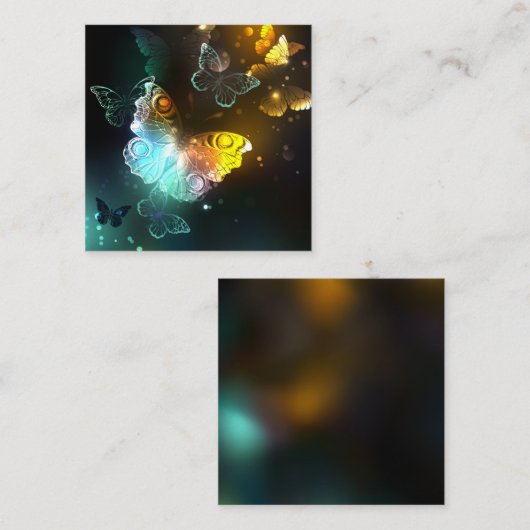 Lichtvlinder en nachtvlinder vierkante visitekaartje (Voorkant / Achterkant)