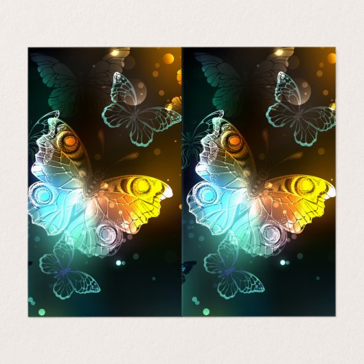 Lichtvlinder en nachtvlinder visitekaartje (Buitenkant ongevouwen)