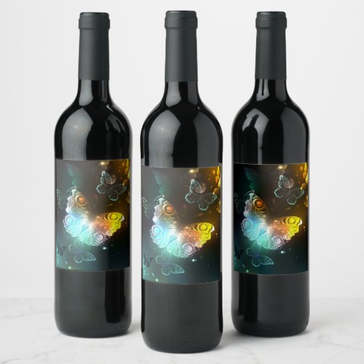 Lichtvlinder en nachtvlinder wijn etiket (Flessen)