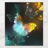 Lichtvlinder en nachtvlinder wijn etiket (Enkel label)