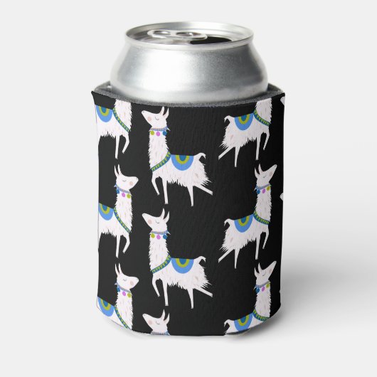 Lichtvoetige lama: speels patroon. blikjeskoeler (Blikje Achterkant)