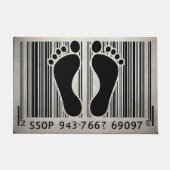 Lichtvoetige Voetstap Barcode Grappige Bar Code Deurmat (Voorkant)