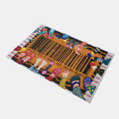 Lichtvoetige Voetstap Barcode Grappige Voeten Barc Deurmat (Schuin)