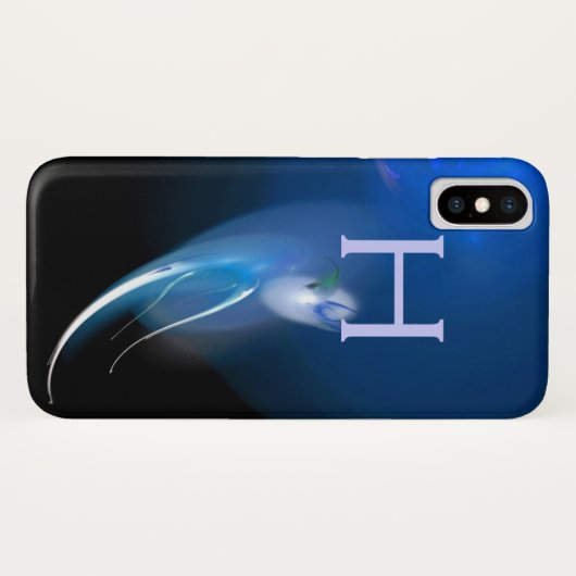 LICHTVOGELS IN BLAUWE MONOGRAM Case-Mate iPhone CASE (Achterkant (horizontaal))