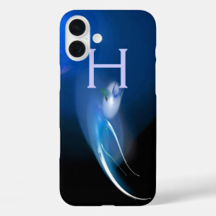 LICHTVOGELS IN BLAUWE MONOGRAM iPhone 16 PLUS HOESJE