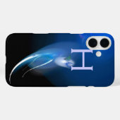 LICHTVOGELS IN BLAUWE MONOGRAM Case-Mate iPhone CASE (Achterkant (horizontaal))