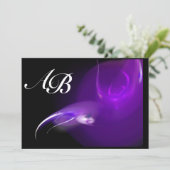 LICHTVOGELS IN PAARSE MONOGRAM KAART (Staand voorkant)