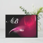 LICHTVOGELS IN PINK FUCHSIA MONOGRAM KAART (Staand voorkant)