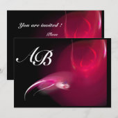 LICHTVOGELS IN PINK FUCHSIA MONOGRAM KAART (Voorkant / Achterkant)