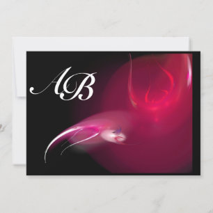 LICHTVOGELS IN PINK FUCHSIA MONOGRAM KAART
