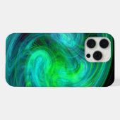 LICHTVORTEX, Abstract blauwgroene fractale golven iPhone Hoesje (Achterkant horizontaal)
