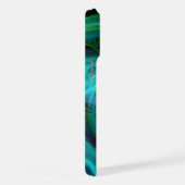 LICHTVORTEX, Abstract blauwgroene fractale golven iPhone Hoesje (Rechterkant)