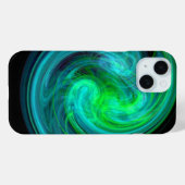 LICHTVORTEX, Abstracte blauwe groene fractaalgolve Case-Mate iPhone Case (Achterkant (horizontaal))