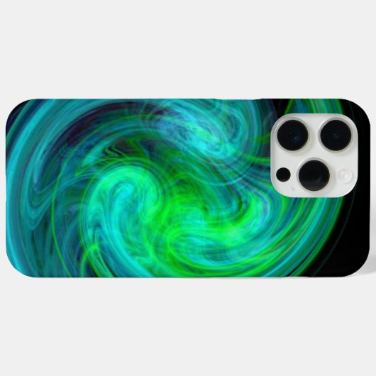 LICHTVORTEX, Abstracte blauwe groene fractaalgolve Case-Mate iPhone Case (Achterkant (horizontaal))