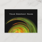 LICHTVORTEX, GEEL ORANJE GROENE FRACTALEN zwart Visitekaartje (Achterkant)