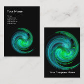 LICHTVORTEX, levendig zwart blauw groen Visitekaartje (Voorkant / Achterkant)