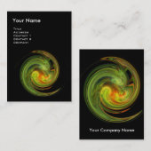 LICHTVORTEX, levendig zwart-geel groen sinaasappel Visitekaartje (Voorkant / Achterkant)