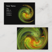 LICHTVORTEX, levendig zwart-groen sinaasappel Visitekaartje (Voorkant / Achterkant)