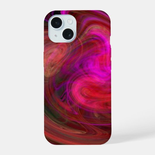 LICHTVORTEX Roze Fuchsia Rood Abstract Fractals iPhone 15 Hoesje (Achterkant)