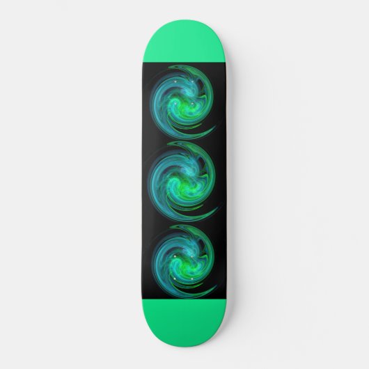 LICHTVORTEX, zwart blauw groen Persoonlijk Skateboard (Voorkant)