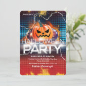 Lichtvuur Disco Pompoen Halloween Feest Kaart (Staand voorkant)