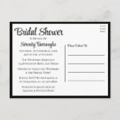 Lichtvuurtoren zwart wit, zwart Vrijgezellenfeest Uitnodiging Briefkaart (Achterkant)