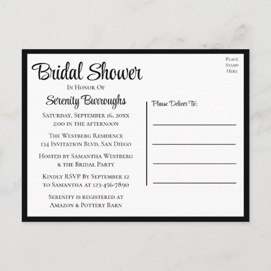 Lichtvuurtoren zwart wit, zwart Vrijgezellenfeest Uitnodiging Briefkaart (Achterkant)