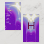 LICHTWAVELMONOGRAM, Violet Paars, wit Visitekaartje (Voorkant / Achterkant)