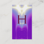 LICHTWAVELMONOGRAM, Violet Paars, wit Visitekaartje (Achterkant)