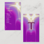 LICHTWAVES 1 ABSTRACTE MONOGRAM, violet paars Visitekaartje (Voorkant / Achterkant)