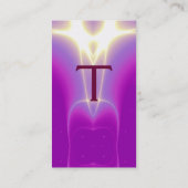 LICHTWAVES 1 ABSTRACTE MONOGRAM, violet paars Visitekaartje (Achterkant)