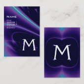 LICHTWAVES 2 MONOGRAM paars violet wit blauw Visitekaartje (Voorkant / Achterkant)