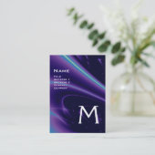 LICHTWAVES 2 MONOGRAM paars violet wit blauw Visitekaartje (Staand voorkant)