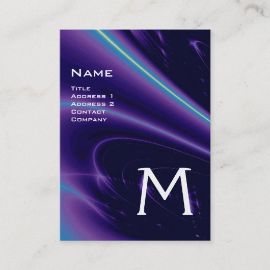 LICHTWAVES 2 MONOGRAM paars violet wit blauw Visitekaartje (Voorkant)