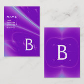 LICHTWAVES 2 MONOGRAM paars violet wit blauw Visitekaartje (Voorkant / Achterkant)