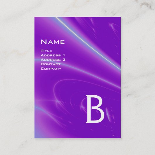 LICHTWAVES 2 MONOGRAM paars violet wit blauw Visitekaartje (Voorkant)