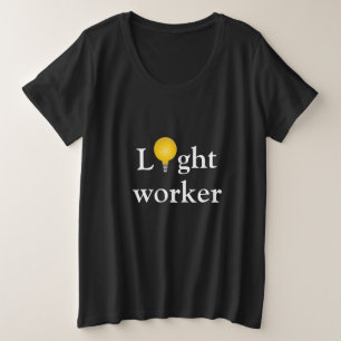 Lichtwerker positieve energie gloeilamp donker shi grote maat t-shirt