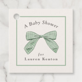 Lichtwijze Plaid Bow Elegant Neutraal Baby shower Bedankjes Labels