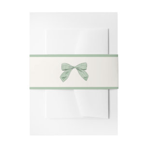 Lichtwijze Plaid Bow Elegant Neutraal Baby shower Uitnodigingen Wikkel