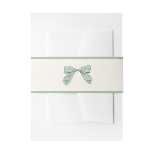 Lichtwijze Plaid Bow Elegant Neutraal Baby shower Uitnodigingen Wikkel (Voorkant Voorbeeld)