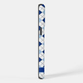  Lichtwit Donkerblauw Argyle Patroon iPhone Hoesje (Rechterkant)