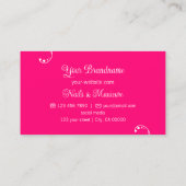 Lichtwit en roze  met portretfoto visitekaartje (Achterkant)