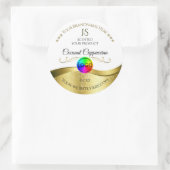 Lichtwit Wavy Gold Logo-monogram Productlabel Ronde Sticker (Tas)