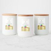 Lichtwit Wavy Gold Logo-monogram Productlabel Voedselcontainer Etiket (Flessen)